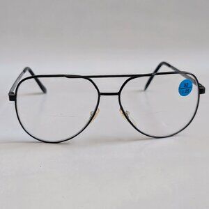 (NWT) Vintage 90's Aviator Metal Bi-Focal Reading Glasses (S. Black)